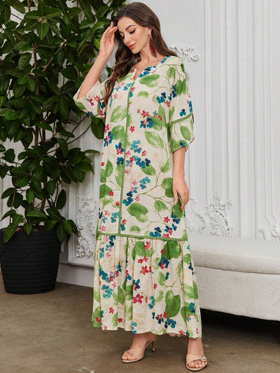 Flora | Floral Print Ruffle Dress