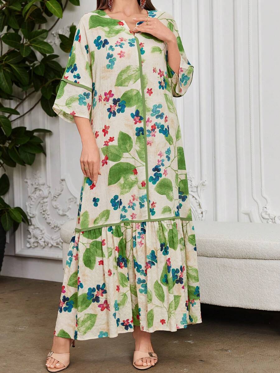 Flora | Floral Print Ruffle Dress