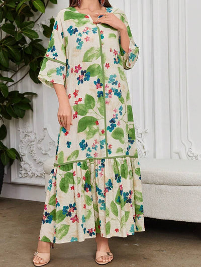 Flora | Floral Print Ruffle Dress